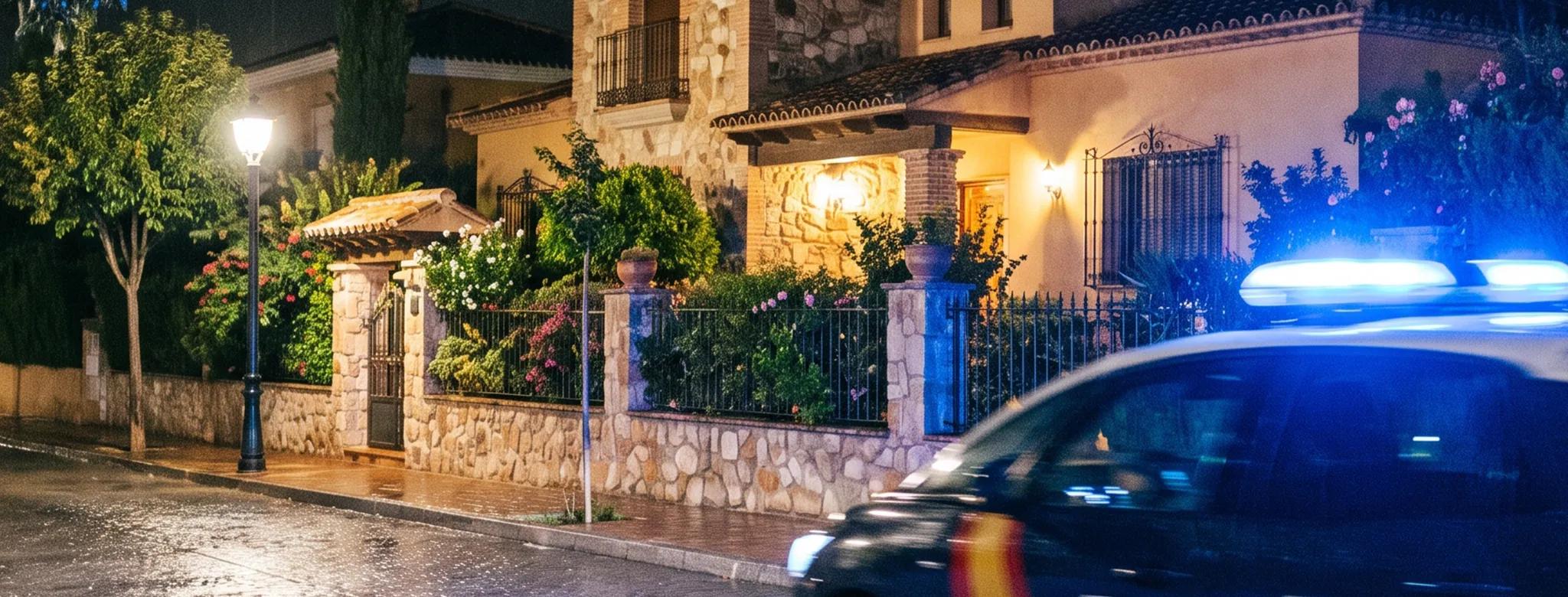 Policía llegando a casa