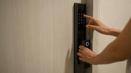 Puerta con seguridad
